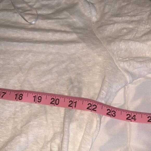 H&M Womens Linen Tie-Front Long Sleeve Top XL White - Picture 9 of 10
